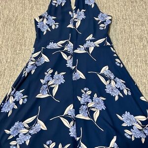 Express Navy Floral Spring Dress Wedding Guest, Date Night, Flirty Spring